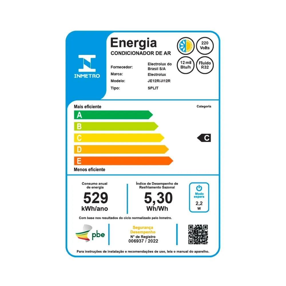 Ar-Condicionado Split Electrolux Inverter 12.000 BTUs Color Adapt Quente/Frio (JI12R/JE12R)