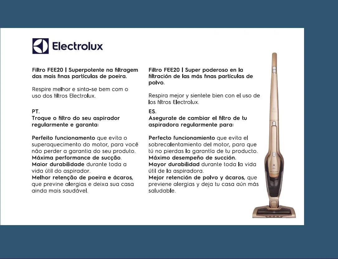 2 Kits Filtros para Aspiradores Ergorapido (FEE20) Electrolux