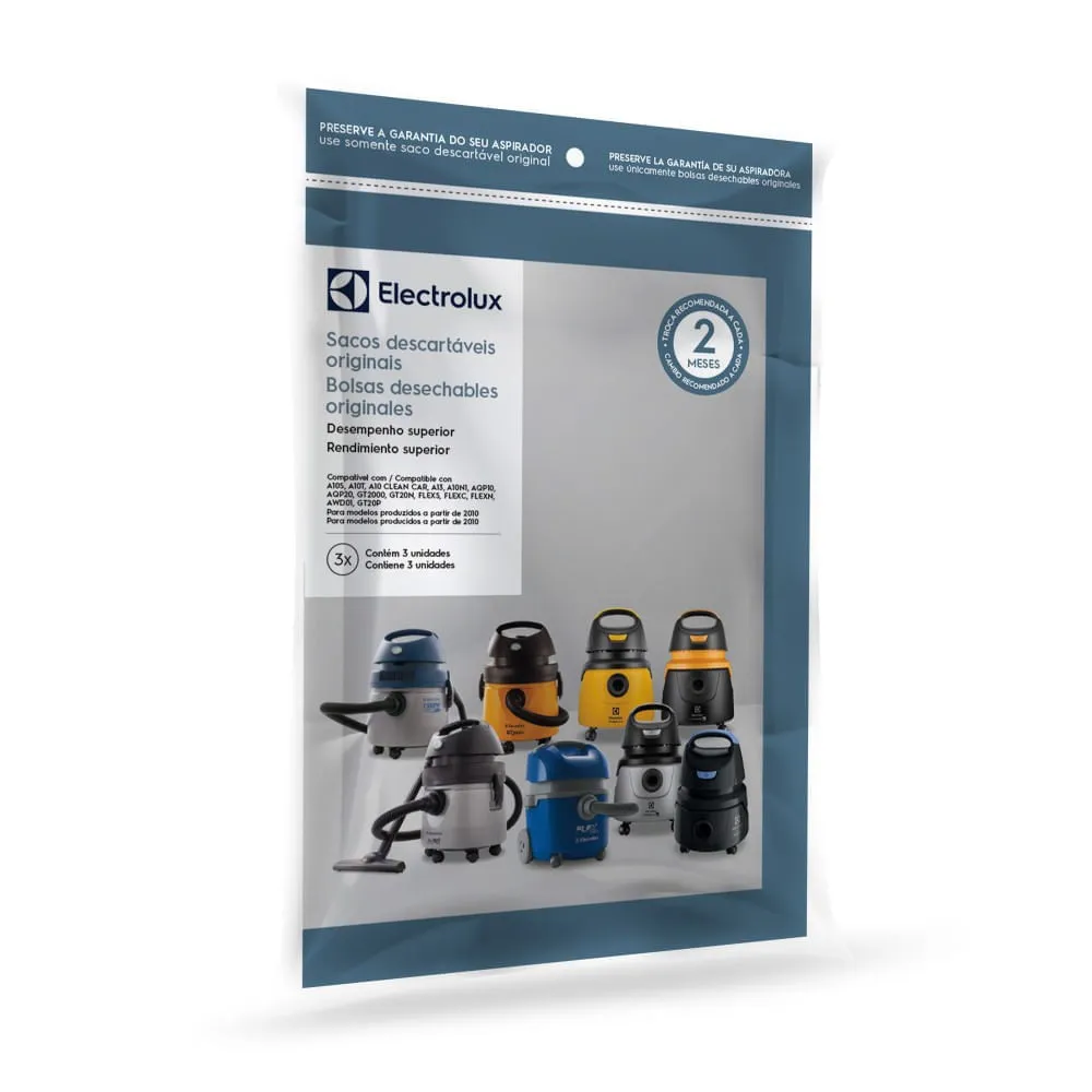 2 Kits 3 Sacos de aspirador de pó - Modelos A10, Acqua Power e Gt2000 (CSE10) Electrolux