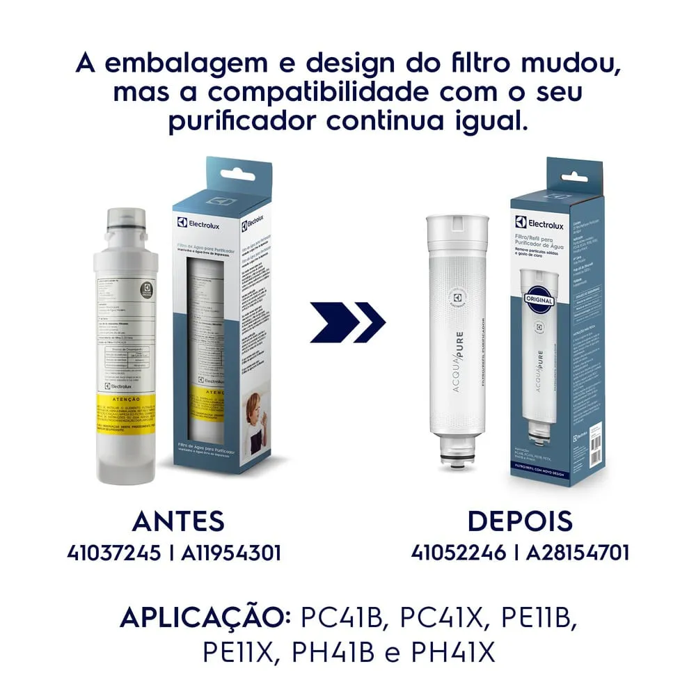 Filtro/Refil Original de Água para Purificador Electrolux PE11B/PE11X/PC41B/PC41X/PH41B/PH41X