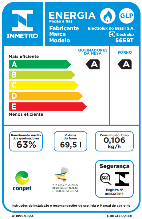 Fogão 4 Bocas de Embutir Electrolux Preto com Grill e Tripla Chama (56EBT)