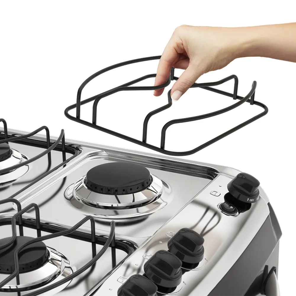 Fogão 4 Bocas Electrolux Prata com Vidro Interno Removível (52LXS)