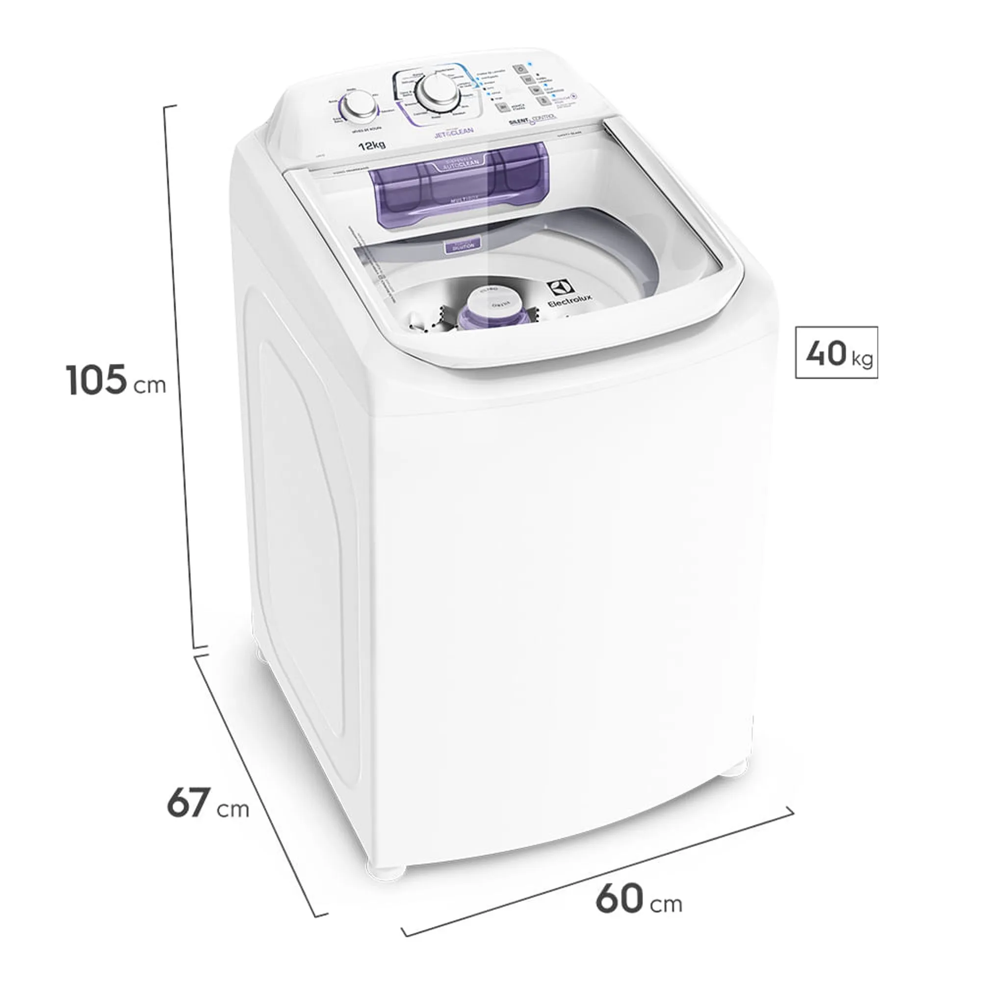 Máquina de Lavar Electrolux 12kg Branca Turbo Economia Silenciosa com Cesto Inox (LAC12)