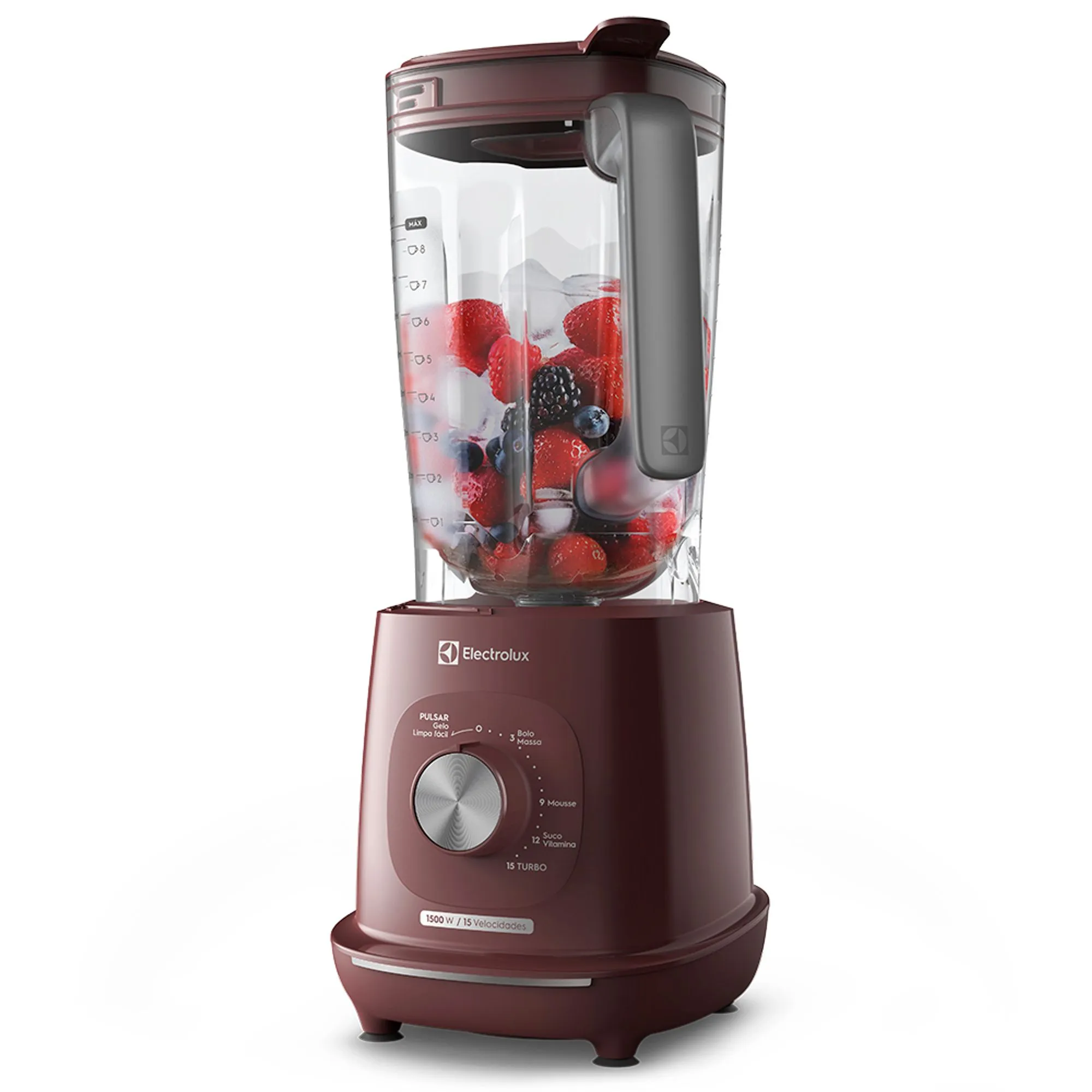 Liquidificador Electrolux 1500W 3.2L Efficient Tri Force 15 Velocidades Vermelho (EBL1510)