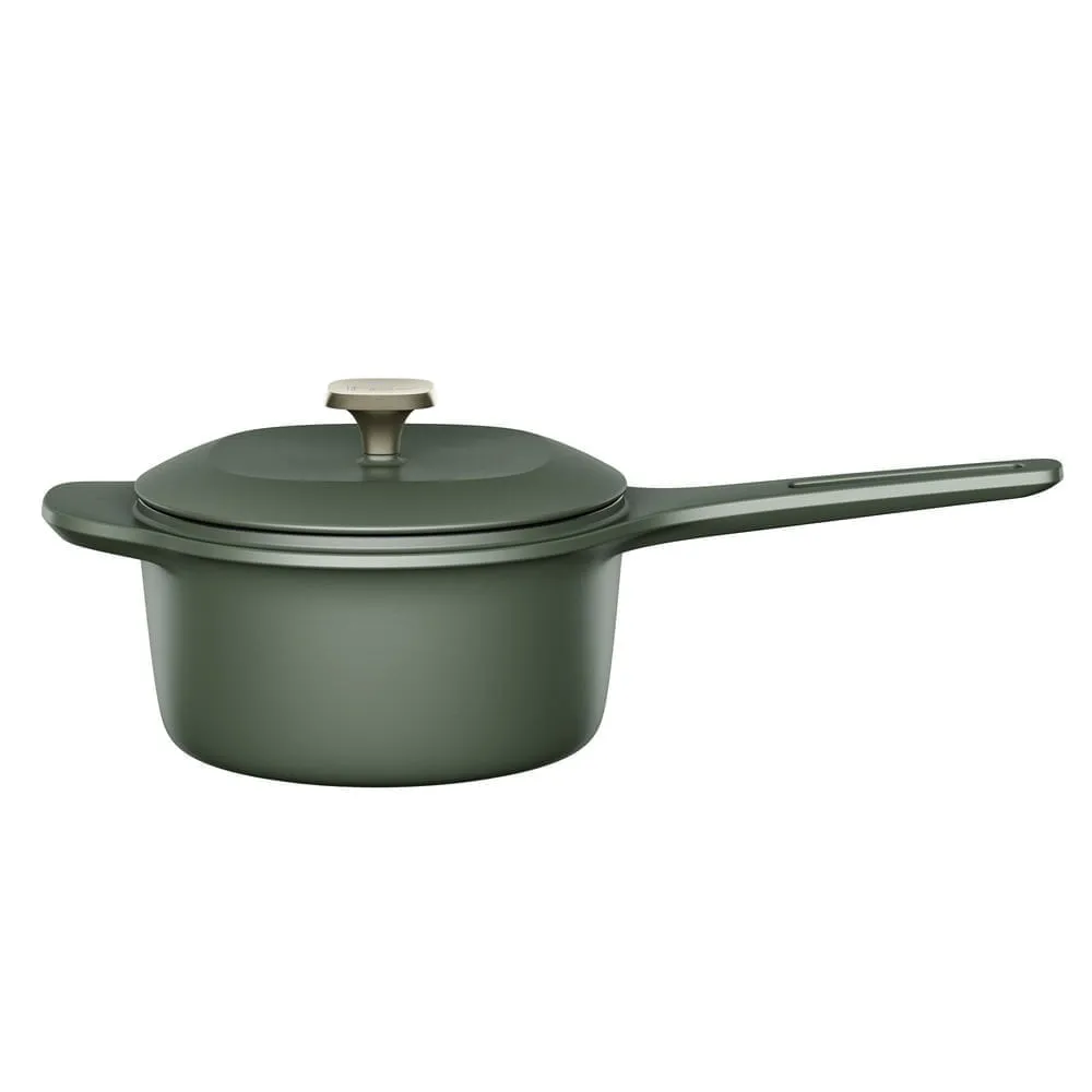 Kit Panela de Ferro Fundido Esmaltado Molheira 20cm + Frigideira de Ferro Fundido Esmaltado Electrolux 26cm verde Linha 100 Anos Celebre Preparos