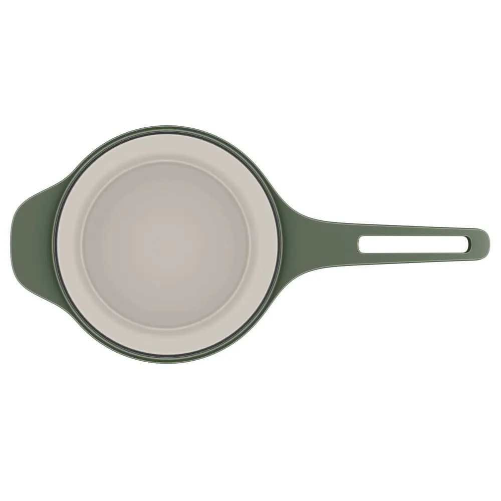Kit Panela de Ferro Fundido Esmaltado Molheira 20cm + Frigideira de Ferro Fundido Esmaltado Electrolux 26cm verde Linha 100 Anos Celebre Preparos