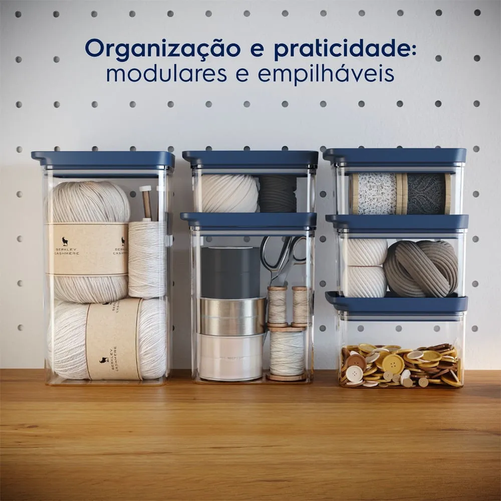 Potes Herméticos Organizadores Electrolux Experience Empilháveis Modular 2 unidades